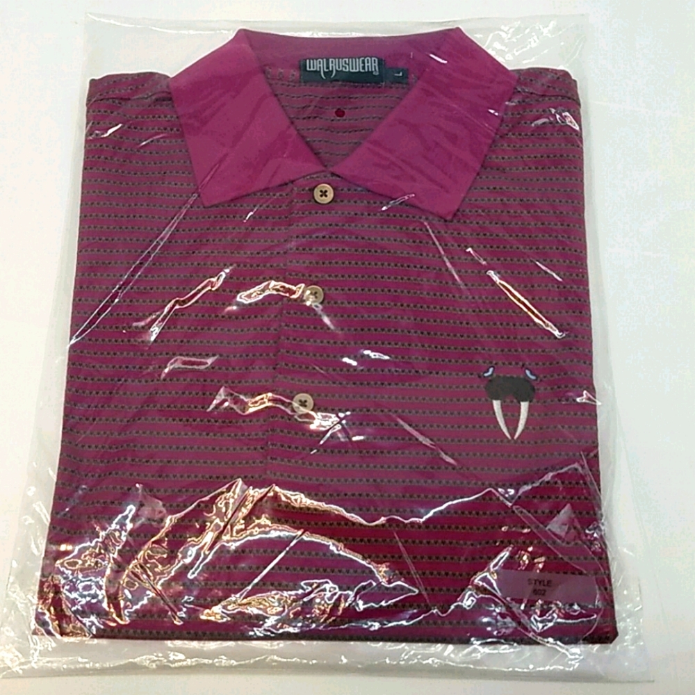 Mens Polo, Golf shirt, Purple & gray